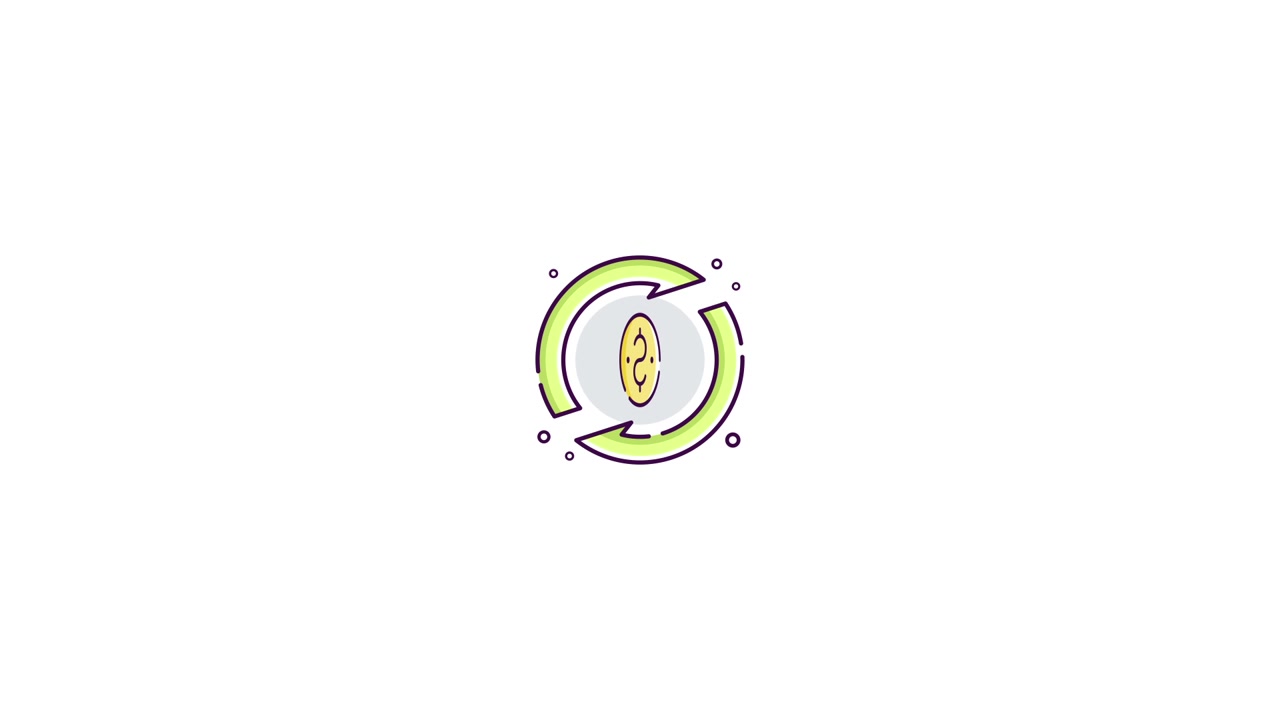 Animated Dollar Coin with Rotating Arrows Representing Financial Cycle