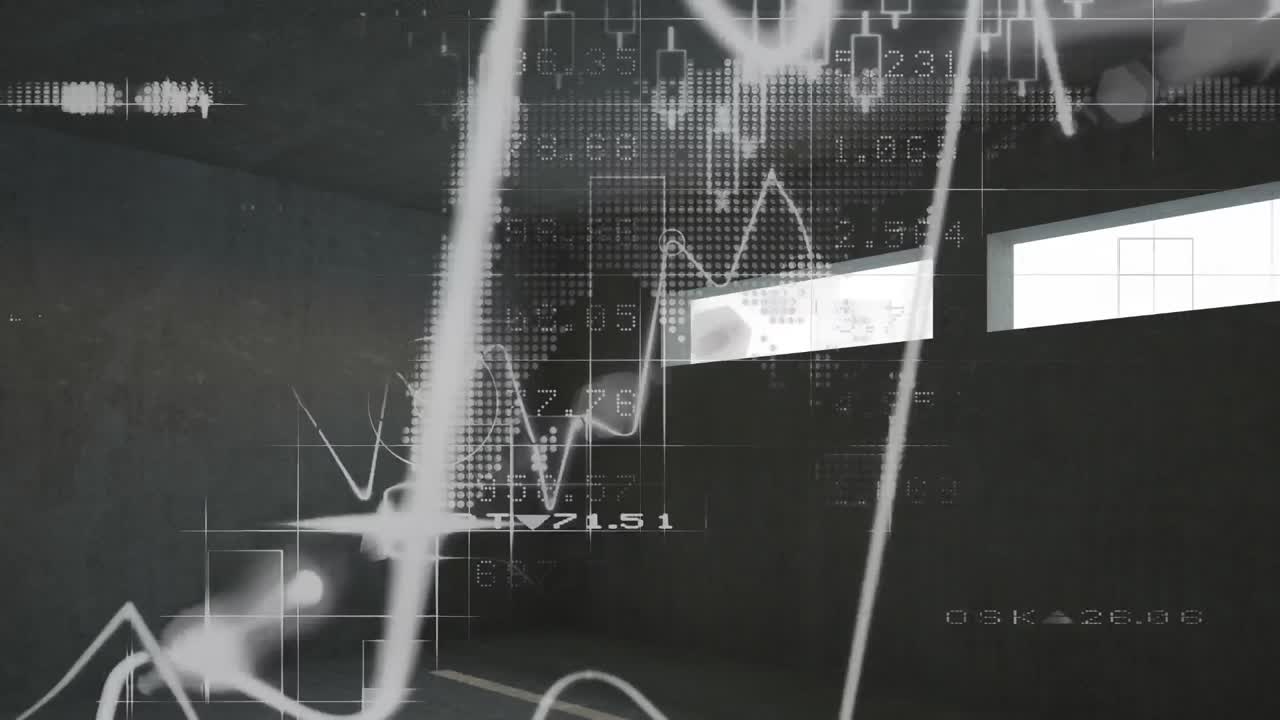 검은색 배경에 있는 통계의 애니메이션