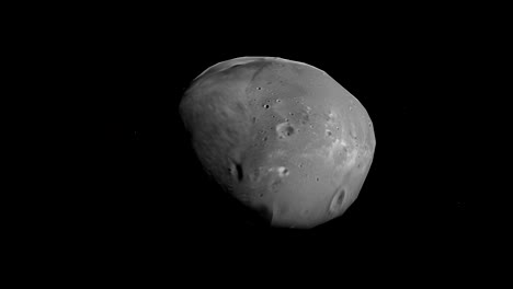 satellite martian deimos, mars ii, rotating. loop