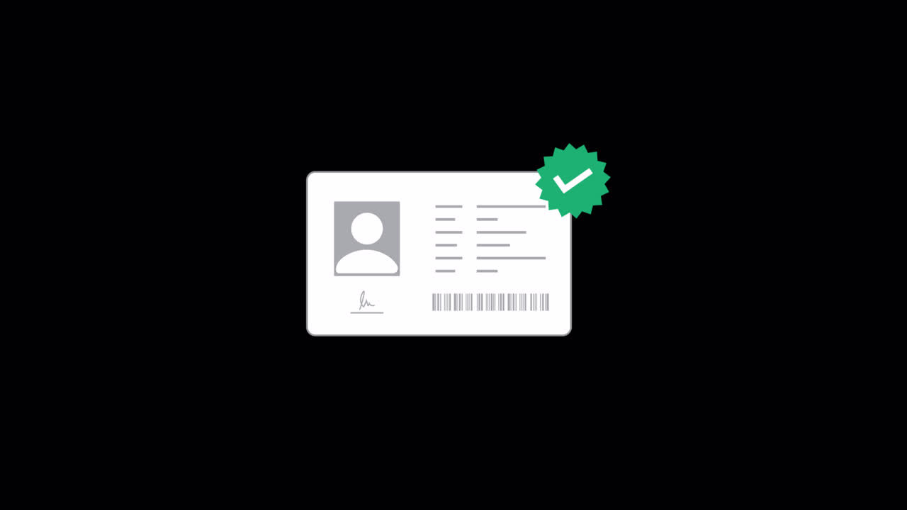 Animated ID Card with Green Checkmark for Verification