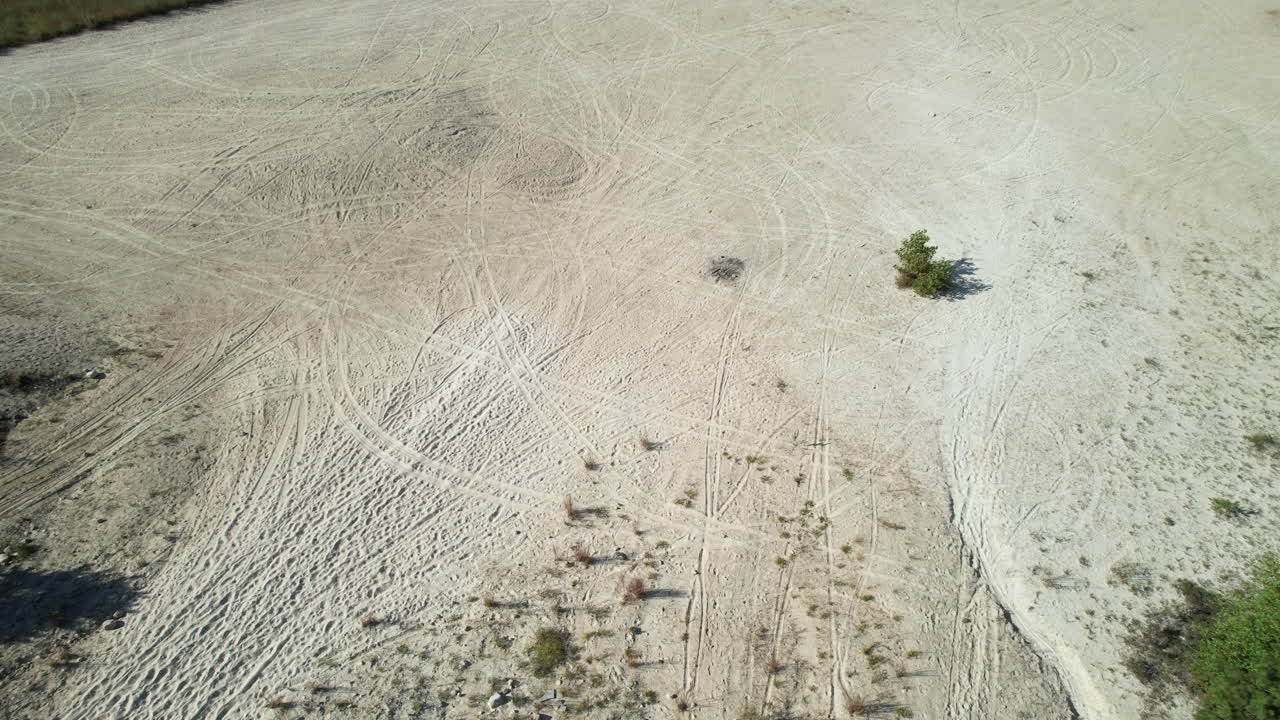 Top down view of the white sand dunes of the big River Management Area in West Greenwich.