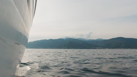 boat trip at sea with mountain views