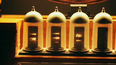 Old Retro AM FM Radio with tubes, Hand Changing stations , bulb vintage music player.