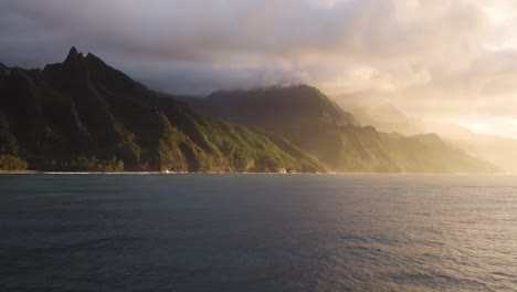 epic dramatic footage on kauai island, with world famous haena park, and kalalau trail by napali coast