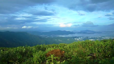 cloud layer movements above mountain range of western ghat forests clip is showing the amazing beauty and art of nature