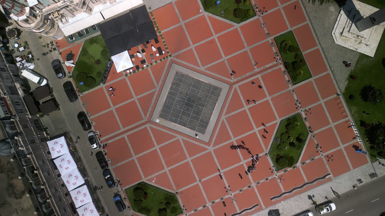 Aerial View of a City Square