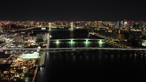 night view of rainbow bridge famous spot of tokyo city in japan