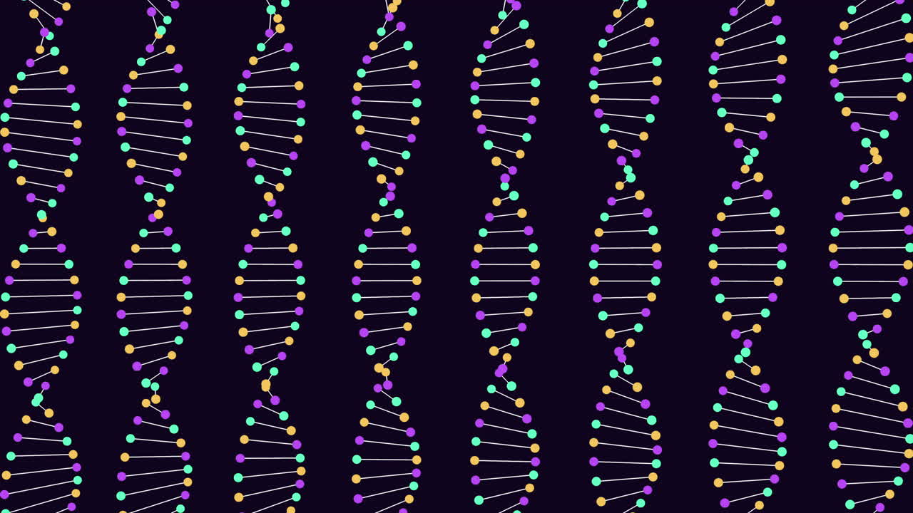 estructura de doble hélice colorida de adn flotando en el espacio