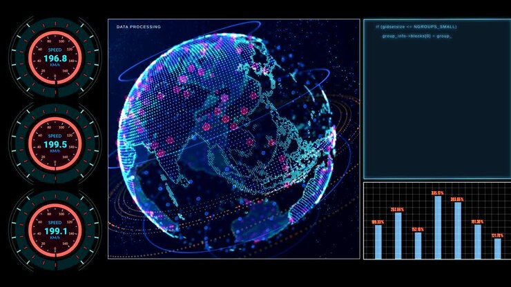 Futuristic Hud with Computer Data Screen design element.