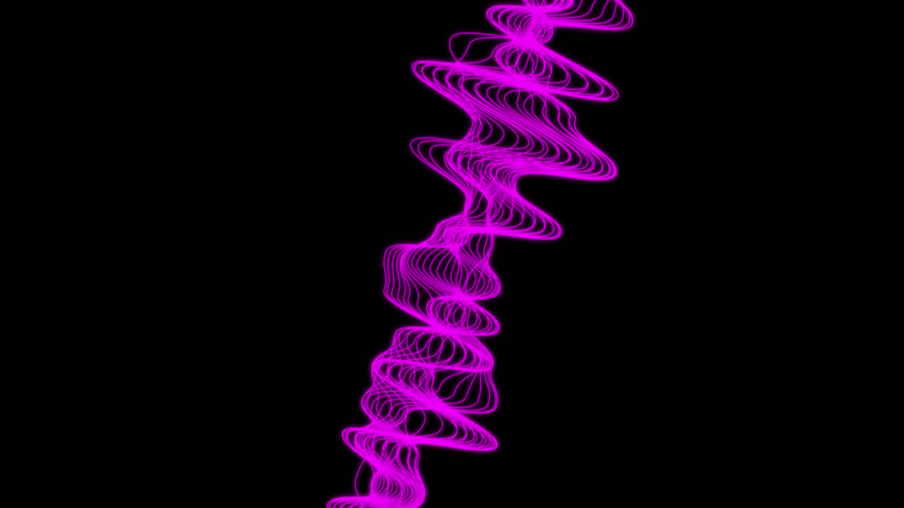 Animazione di Linea Ondulata Astratta Magenta Luminosa su Sfondo Nero