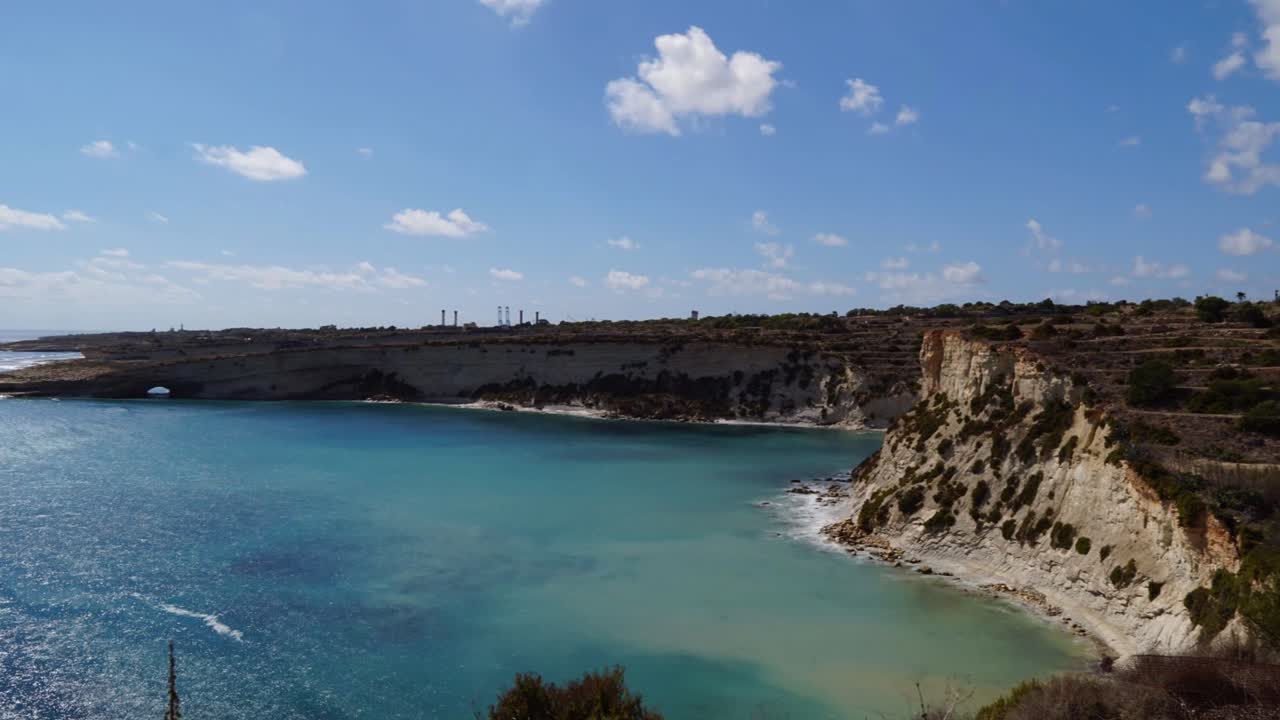 video de lapso de tiempo del este de malta, área de marsaxlokk, bahía de il-hofra l-kbira