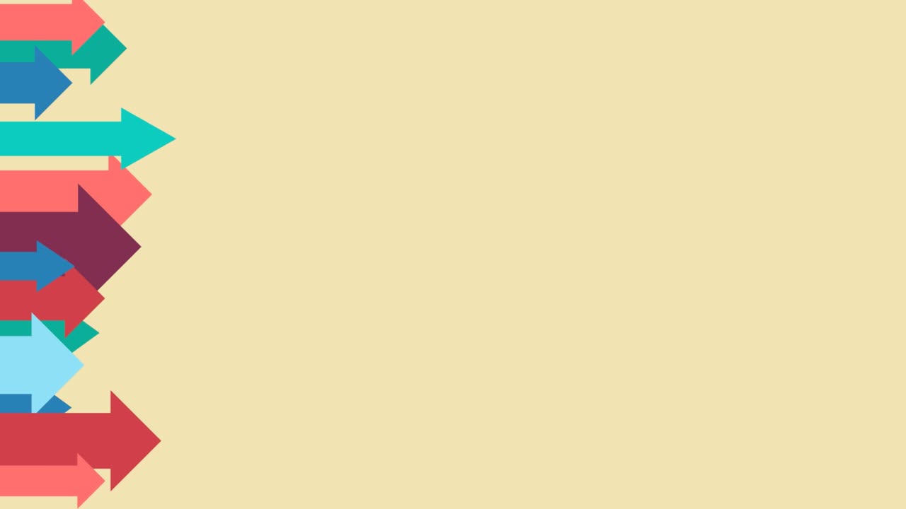 movimiento de flechas en un fondo amarillo con espacio de copia. dibujos animados, animación 2d. looping footage 4k