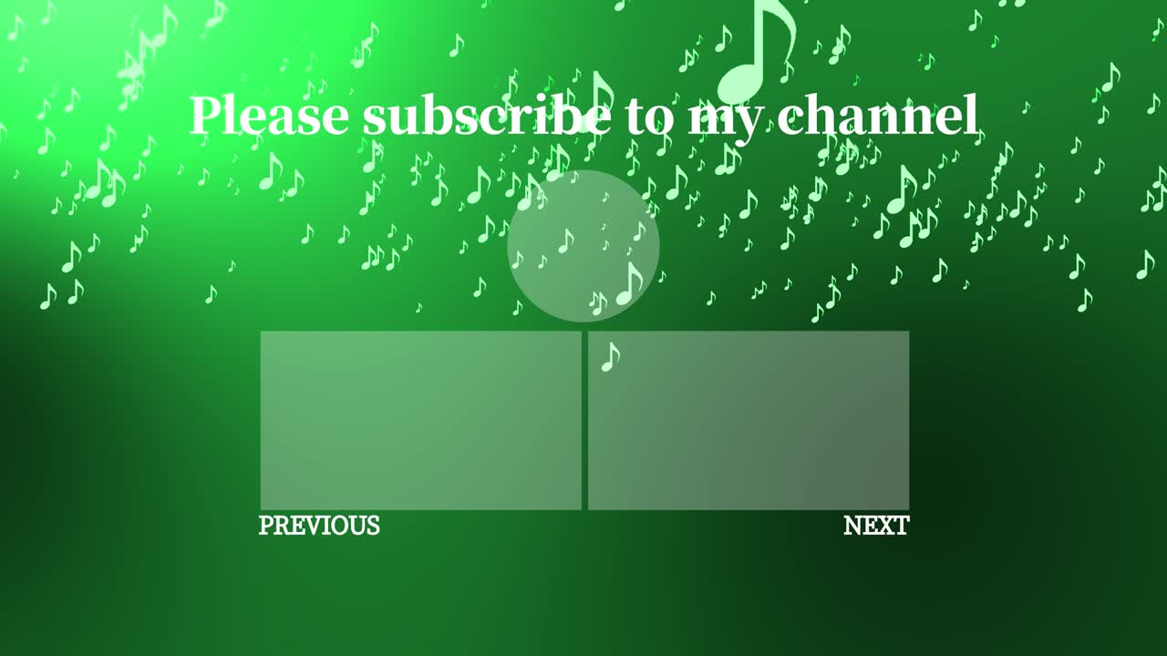 음악적 노트 입자 분류 엔드 카드 엔딩 스크린 모션 그래픽