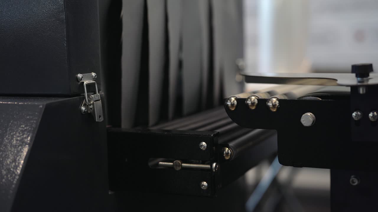 산업용 인쇄기 부품의 클로즈업 뷰