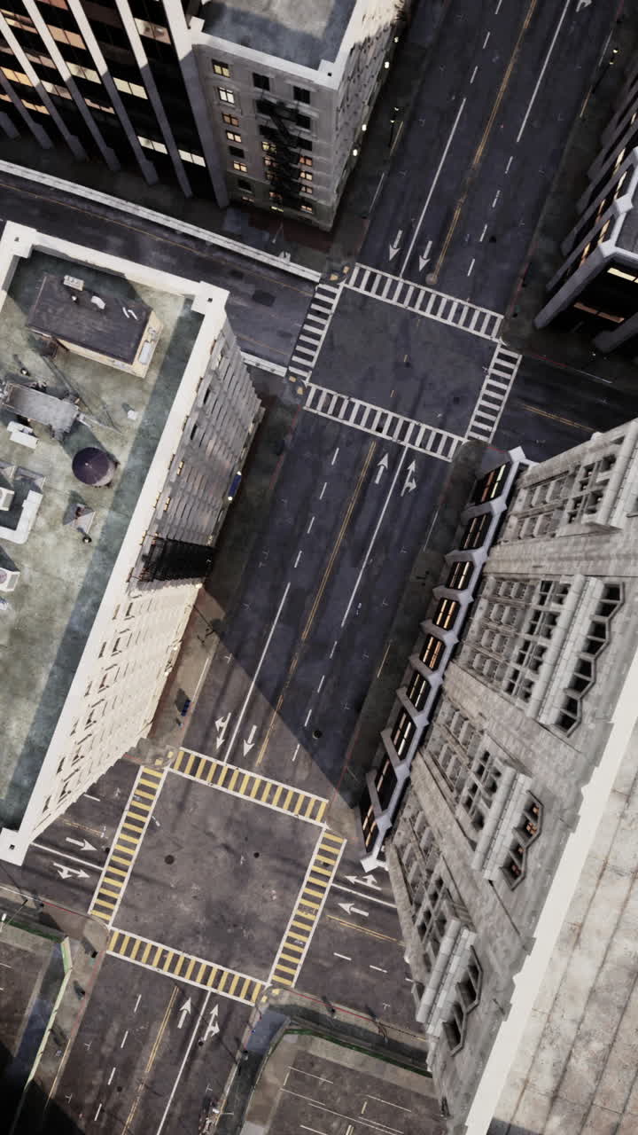 vista aérea de las calles y edificios de la ciudad