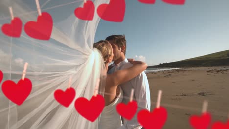 wedding of couple on beach