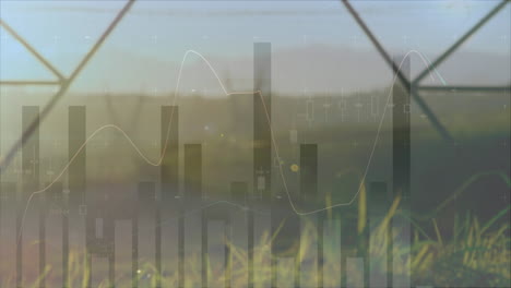 estadísticas y gráficos con torres de transmisión 4k