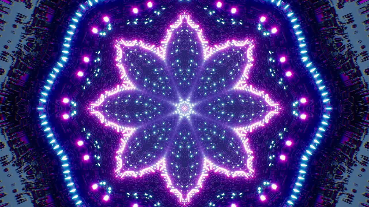 el patrón de ciencia ficción sacudiendo el patrón de caleidoscopio la lámpara de luz de neón vj fondo