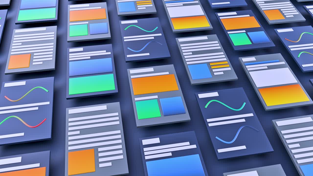 웹 페이지의 추상 3d 렌더링