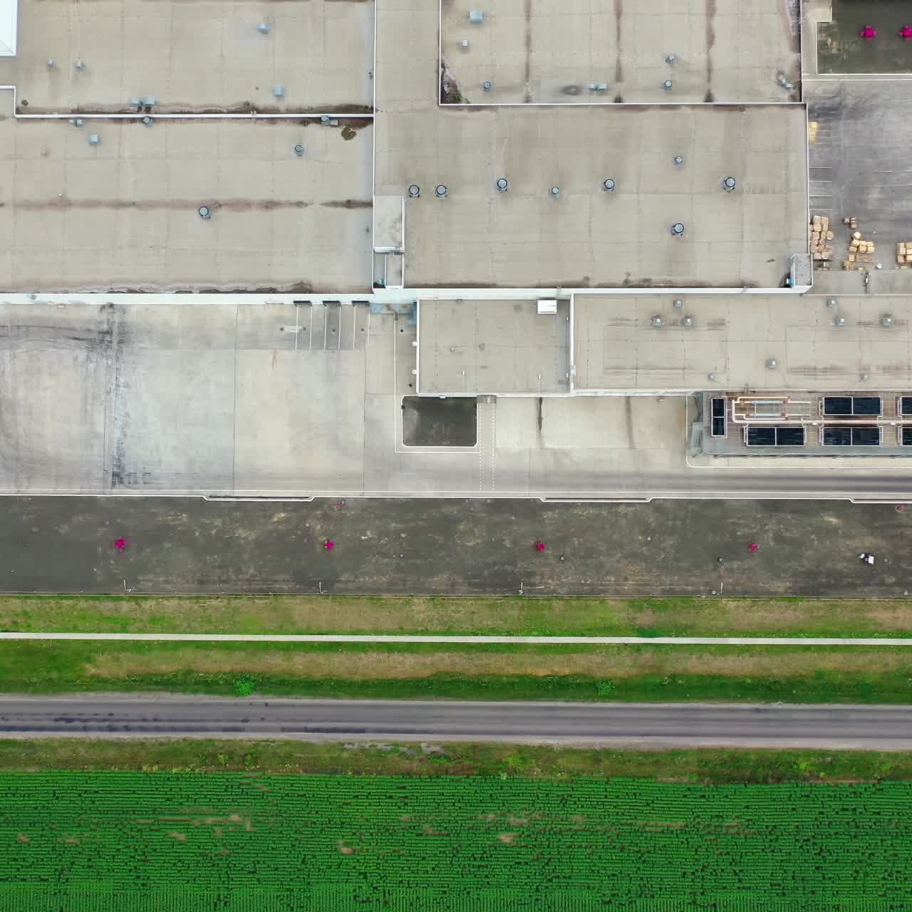 Aerial footage of a large industrial complex. Production Industry