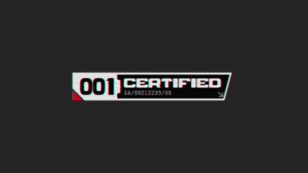 Digital Certified Stamp Animation with Glitch Effect