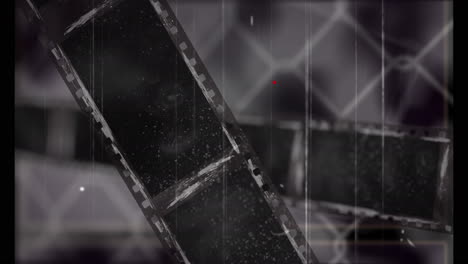 animation of interference over film stock on white background, copy space
