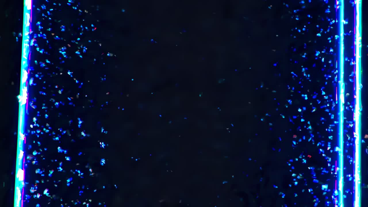 Neon Blue Frame with Glitter Effect