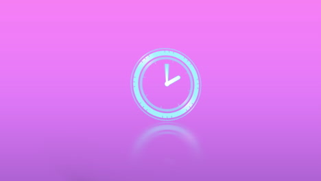 animación del reloj moviéndose sobre un fondo rosa