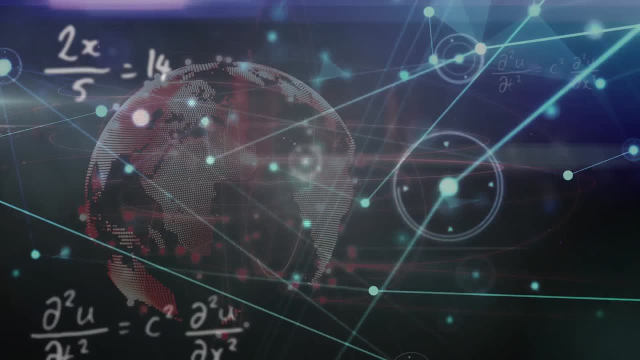 전 세계에 걸쳐 다양한 데이터 처리의 애니메이션