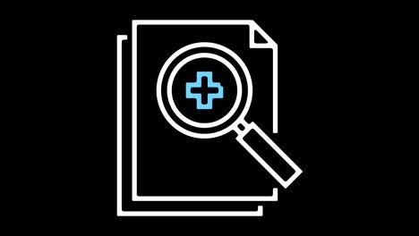 medical records line icon animation with alpha