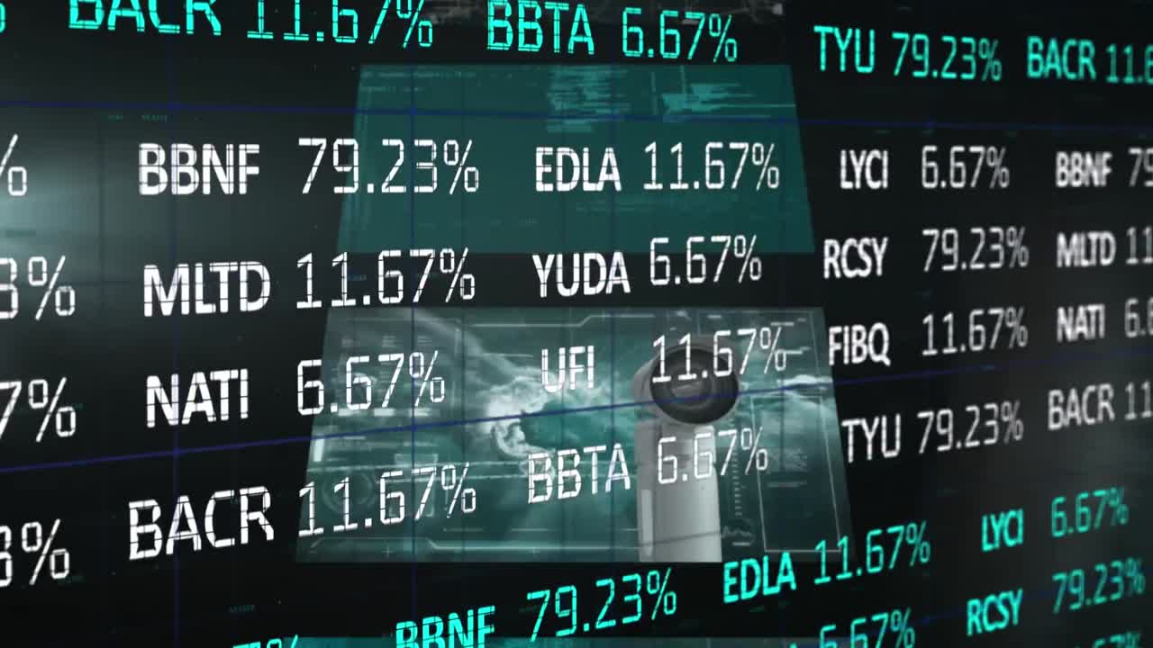 Animasjon av skjermer og finansiell databehandling