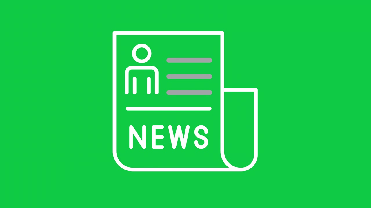 Animated News Icon with Person and Text on Green Screen