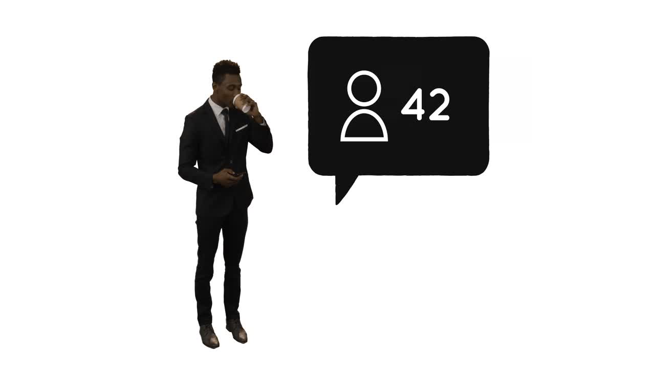 Businessman checking his followers 4k