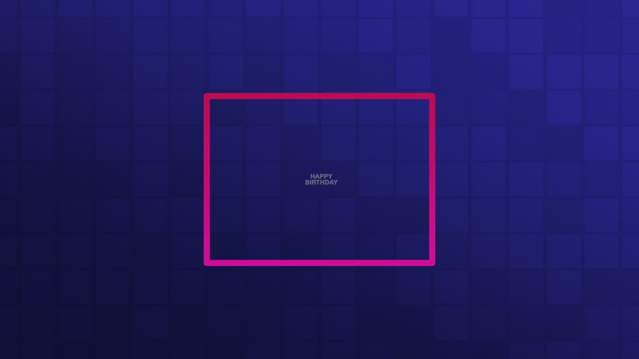 白い正方形と赤い境界線を持つ陽気な青い誕生日カード - 誕生日祝いに最適です