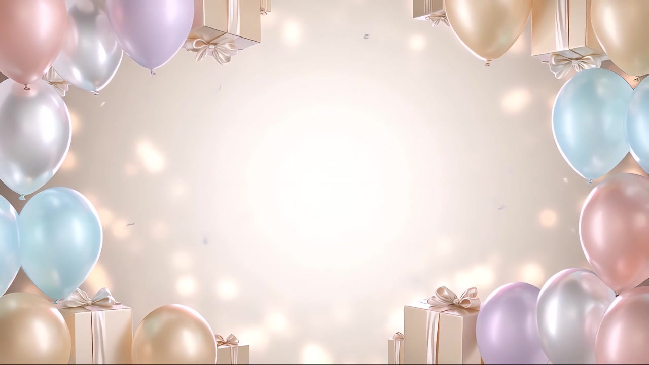 Balonlu doğum günü arka planı 4K