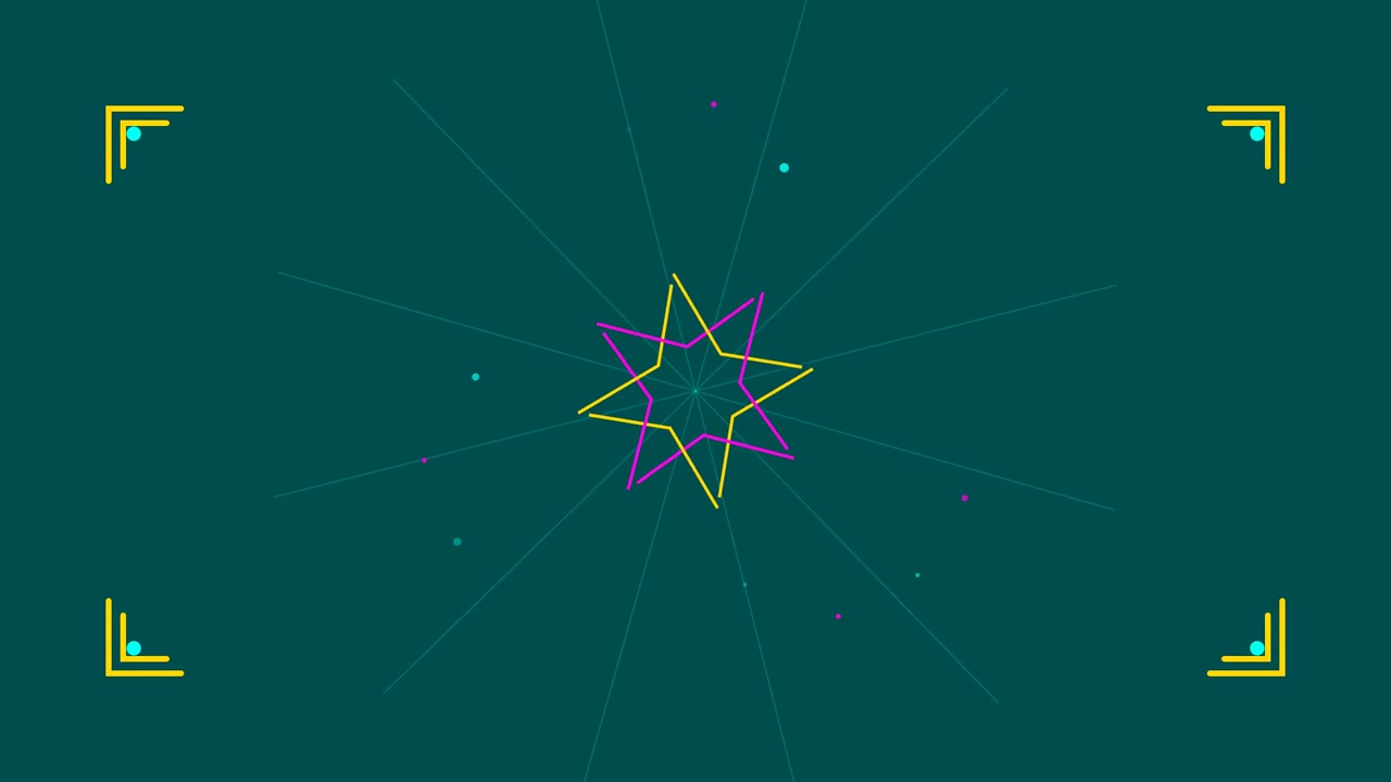 Abstract Geometric Star Animation on Dark Green Background