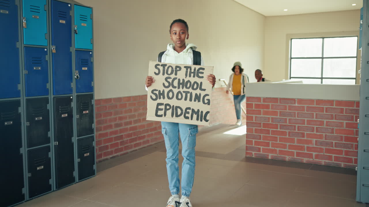 Students protesting against school shootings