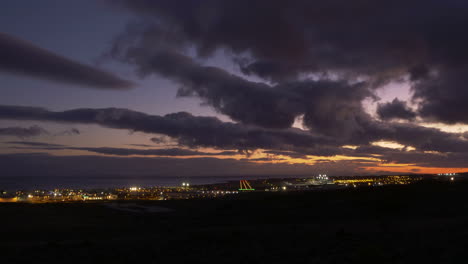lapso de tiempo del aeropuerto de arrecife, san bartolomé, las palmas, lanzarote, islas canarias, españa