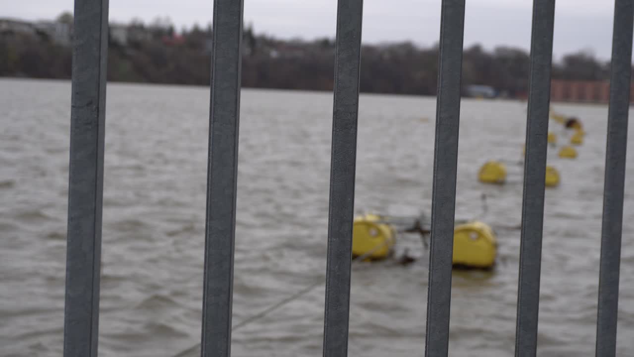Si può vedere il fiume dietro la recinzione che crea uno splendido sfondo.
