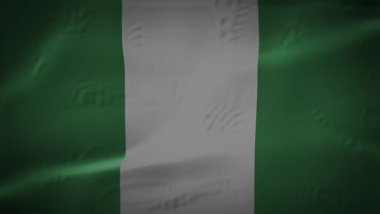 bandera de nigeria está agitando animación 3d. bandera de nigerias agitando en el viento. bandera nacional de nigeria. bandera de animación de bucle sin costuras. resolución de alta calidad 4k