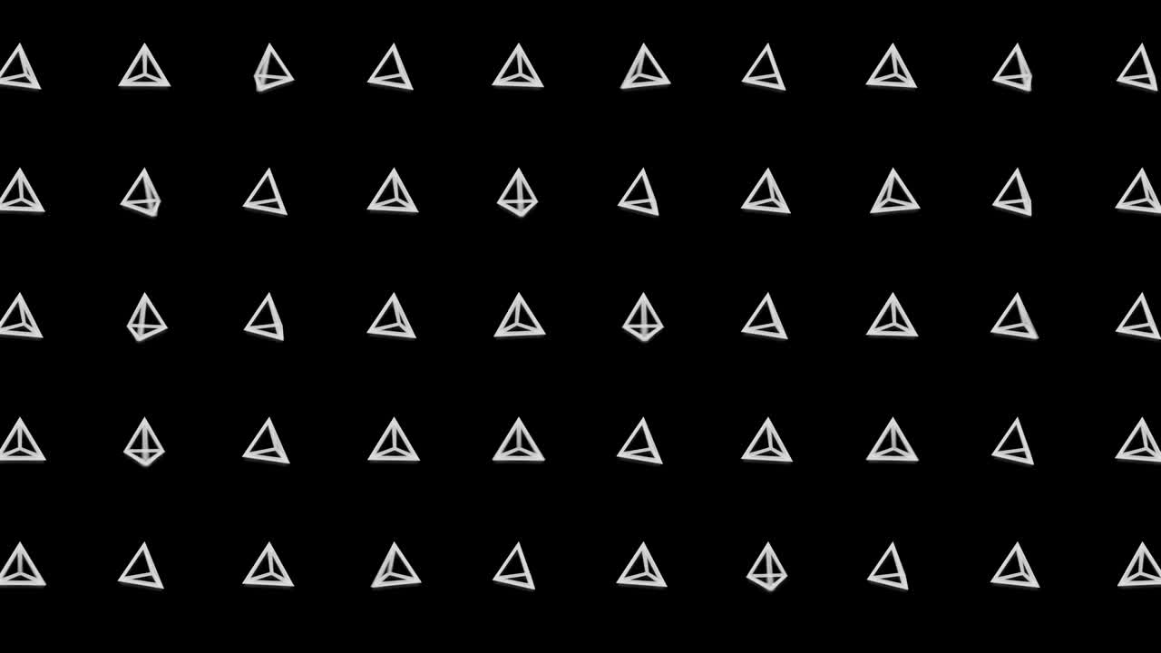 patrón de pirámide geométrica. baile de pirámides. animación de bucle de símbolo de negocio. diseño de red de negocios.