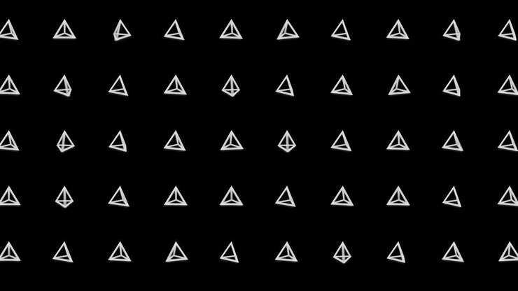 Geometric pyramid pattern. Pyramid dancing. Business symbol loop animation. Business network design.