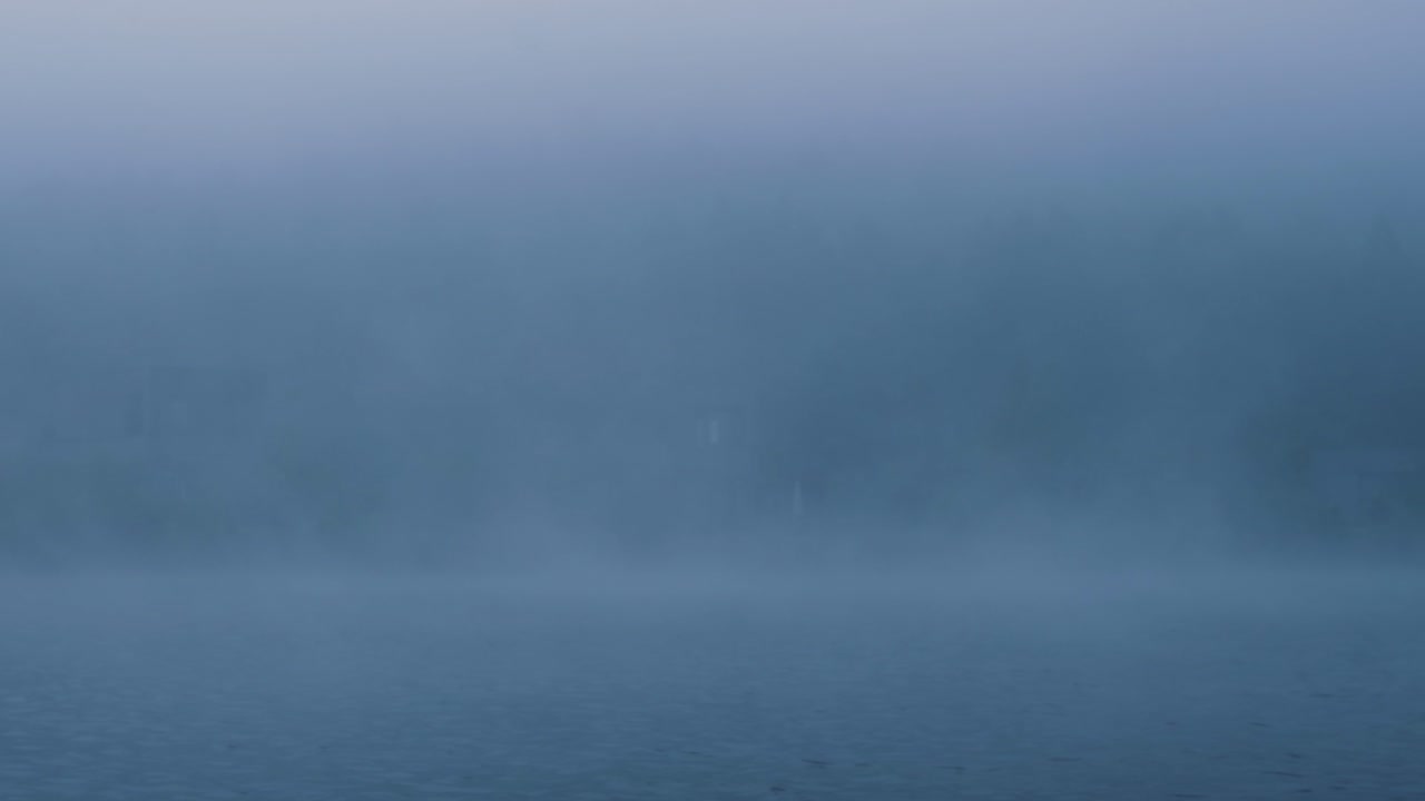 Misty Morning Lake Scene