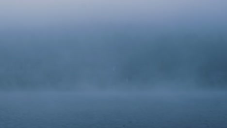 misty morning lake scene