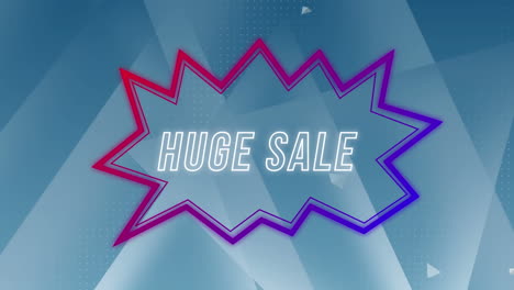 animation of huge sale text in retro speech bubble