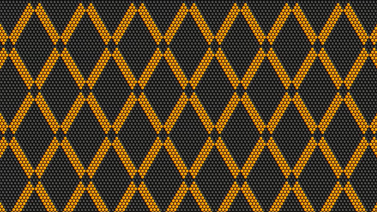 formas como un panal de miel y una onda amarilla en movimiento