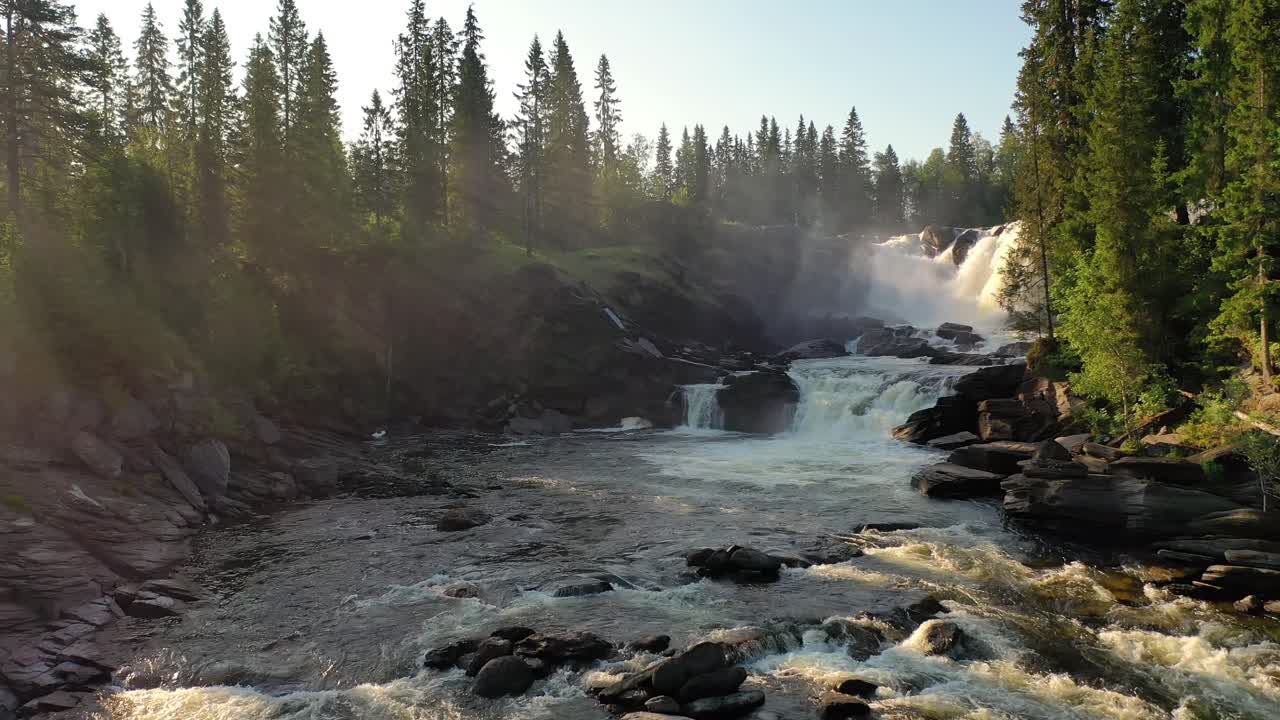Ristafallet waterfall in the western part of Jamtland is listed as one of the most beautiful waterfalls in Sweden.