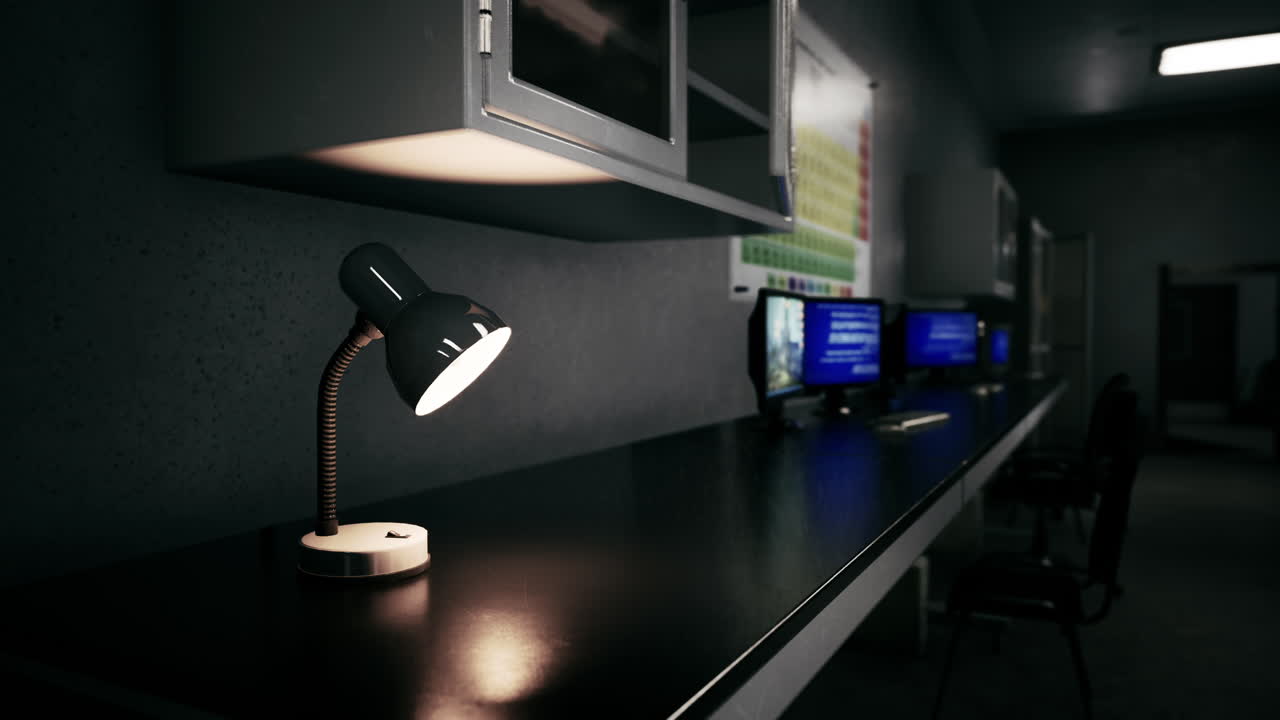 el viejo laboratorio de investigación vacío.