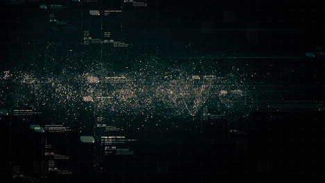 Matriz-De-Datos-De-Metaverso-De-Desenfoque-Abstracto-Futurista,-Meta,-Telemetría-Y-Visualización-De-Números-Cifrados-Con-Simulación-De-Partículas-En-El-Entorno-Del-Ciberespacio-Para-El-Fondo-Del-Bucle-Hud