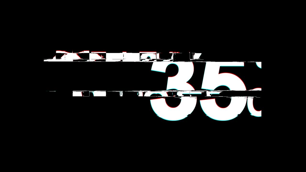 35% Percent off Glitch Effect Text Digital TV Distortion 4K Loop Animation